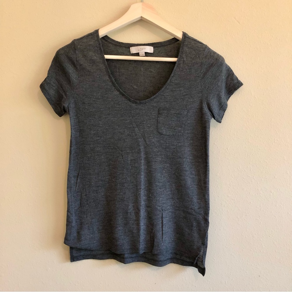Ann Taylor LOFT Wool-Blend Pocket Tee